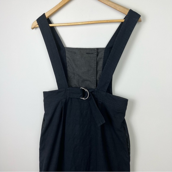 Cue Women’s Pinafore Dress Black Pockets Short Mom Style Comfort Work Size 6 XS - Picture 9 of 12